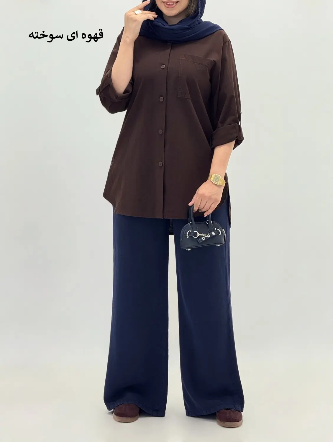 6853-مانتو لینن شینا